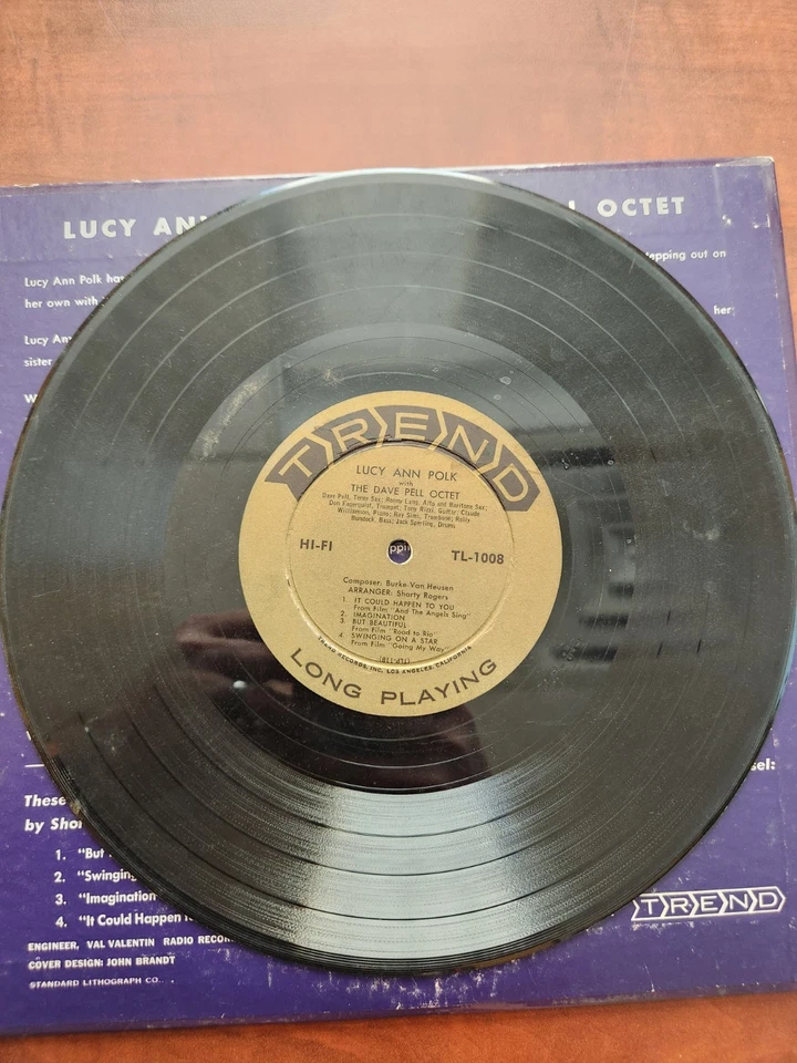 Dave Pell Octet Lucy Ann Polk 10" Vinyl Record TL 1008 Trend Foto 4 de 4