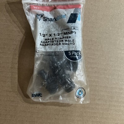 SharkBite UP120Z5 Male Adapter PEX Connector 1/2'' x 1/2'' MNPT  5-Pack 818313