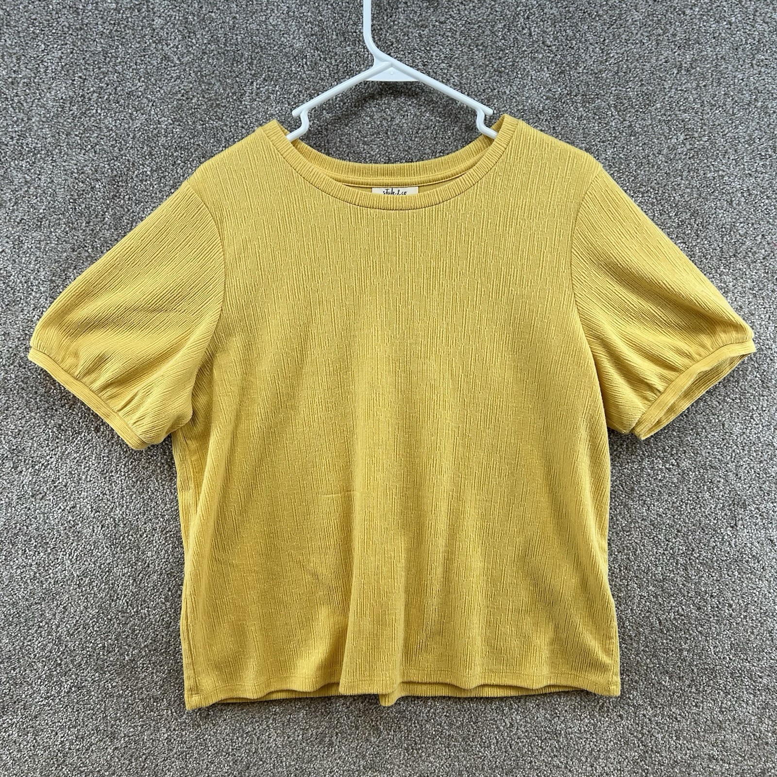 Style & Co Women's Shirt Size XL Yellow Short Sleeve Pullover