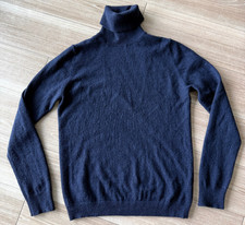 Uniqlo Women's 100  Cashmere Turtleneck Sweater Navy Blue Long Sleeve Size S