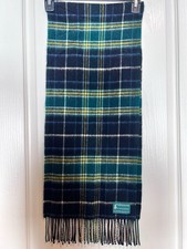 Lochcarron Scotland Highlander 100 New Wool Plaid Scarf Green Black Yellow