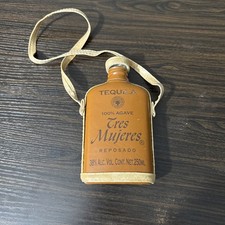 Empty Tequila Tres Mujeres Reposado Bottle Mexico Leather Wearable Flask Liquor
