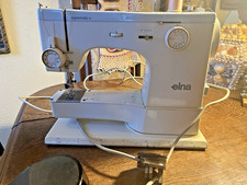VINTAGE ELNA SUPERMATIC SEWING MACHINE WORKING ON BASIC STITCHING NEEDS CAMS