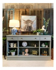 Painted Bookcase, Sideboard, Hall Console In Pigeon By Farrow And Ball