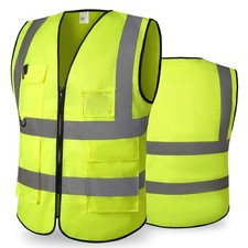 High Visibility Reflective Stripes Safety Vest Construction Site Road Car Work