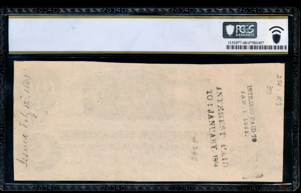 AC T-40 $100 1862 Confederate CSA PCGS 40 train note - Image 2 of 2