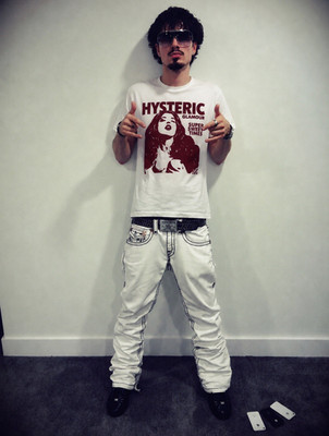Hysteric Glamour Herren T-Shirt Weiß Kurzarm Rundhals Grafik Logo Print M