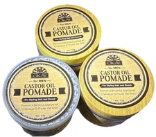 3x Okay For Men Castor Oil Beard and Hair Pomade For Styling Hair And Beard 4 oz
