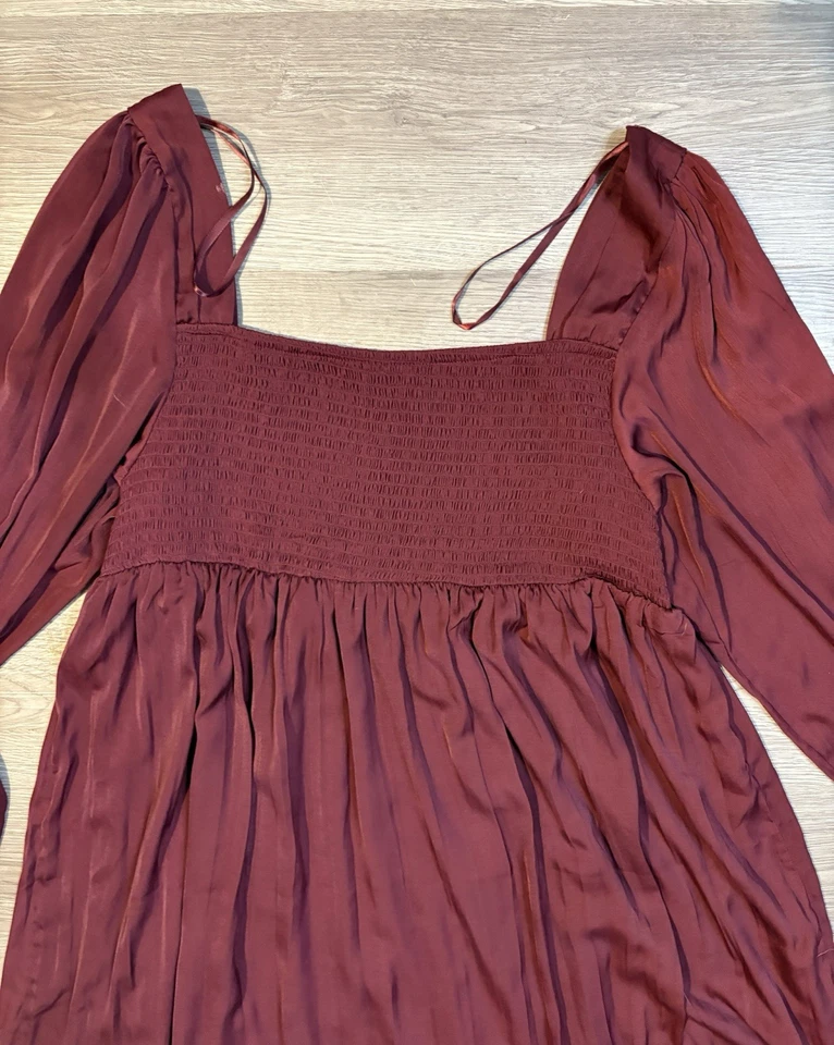 Motherhood Rich Burgundy Smocked Dress Size XL - Image 2 of 4