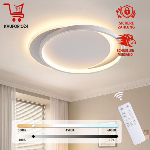 Led Deckenleuchte Dimmbar 3000K-6000K 30W 3000Lm Modern FüR Wohnzimmer-image