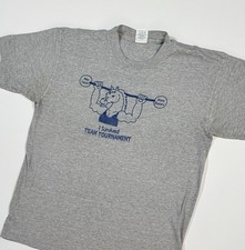 True Vintage 80s Single Stitch Rodeo T Shirt Sz Large Bronc Buster Humor Funny