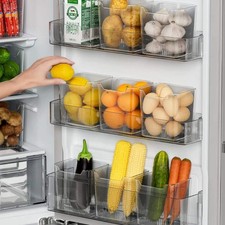 Cassetta Porta Laterale Frigorifero Portaoggetti Alimenti Verdura Frutta Uova Fresche Organizer Cas
