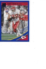2018 Donruss Tony Gonzalez Press Proof Blue Chiefs Football Card #112