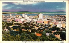 General View of MONTREAL, Canada Linen Postcard - Colourpicture