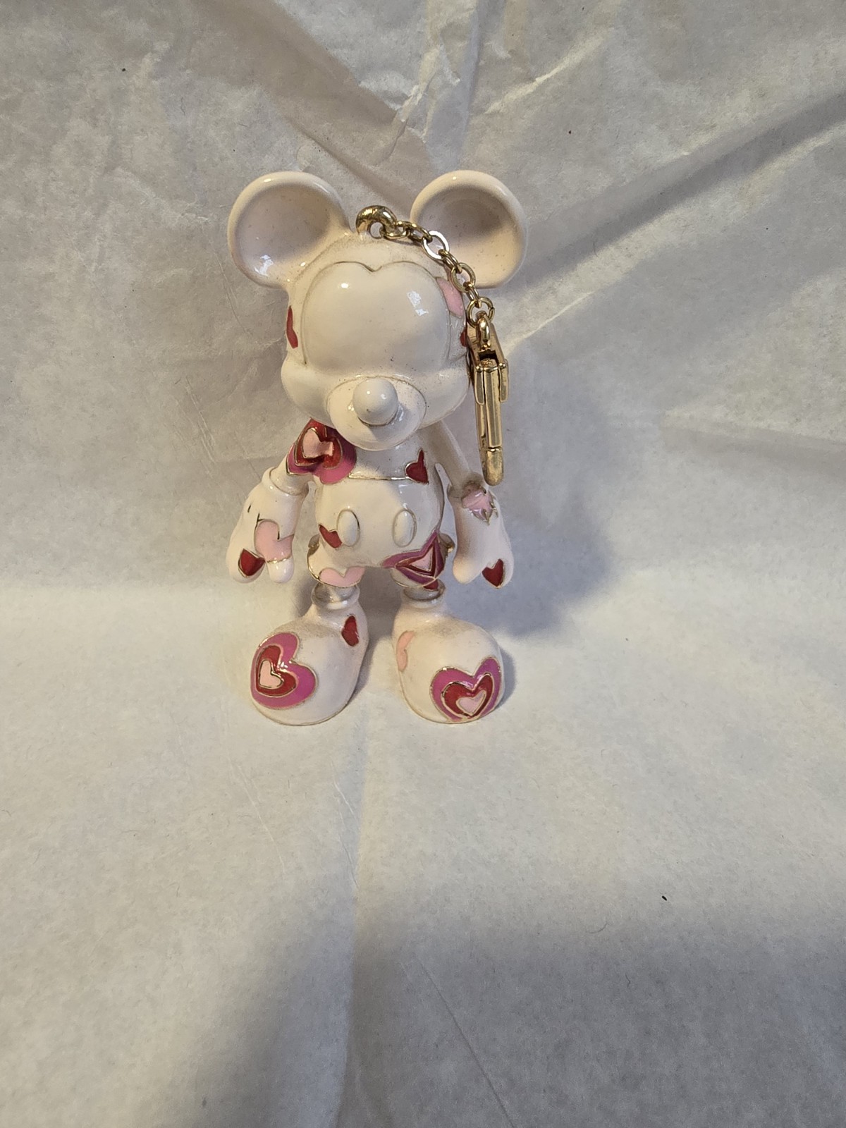 Baublebar Disney Pink With Red Hearts For Valentines Day Mickey Mouse Bag Charm