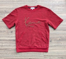 Karl Kani Embroidered Logo Sweatshirt Mens Kangaroo Pocket Retro Red Crew - S