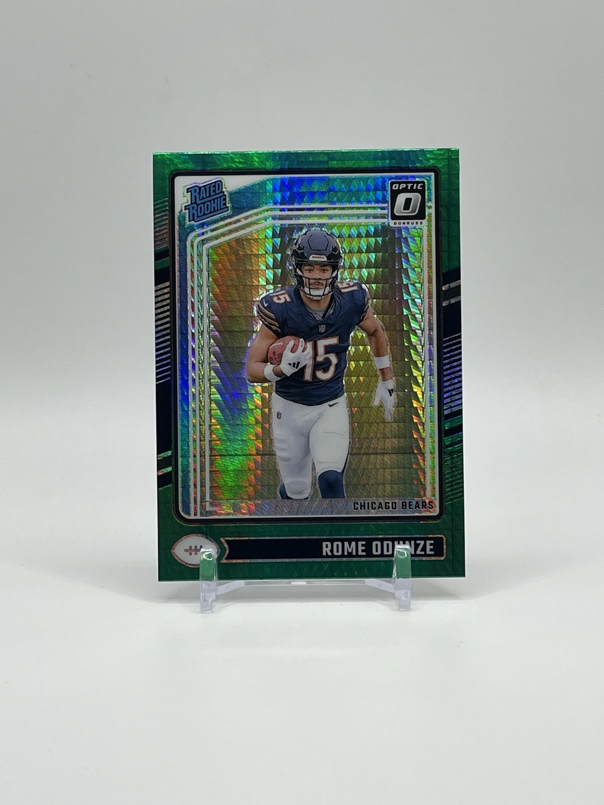 2024 Donruss Optic Rome Odunze Rated Rookie Green Hyper Prizm #286 Chicago Bears