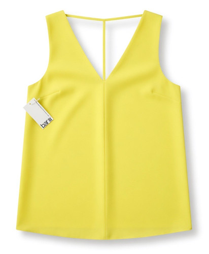 NWT BAR III Ripe Lemon V-Neck T-Strap Tank Top Knit Blouse Sleeveless Lined S