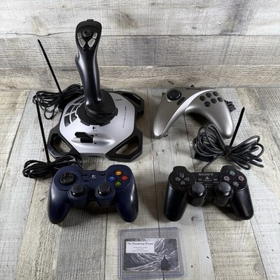 Lot Of 4 Controllers PS2 PS2 third party Logitech, Microsoft Sidewinder Game pad