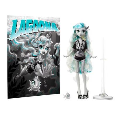 Monster High Reel Drama Lagoona Blue Collector Doll Black White Reproduction Pos