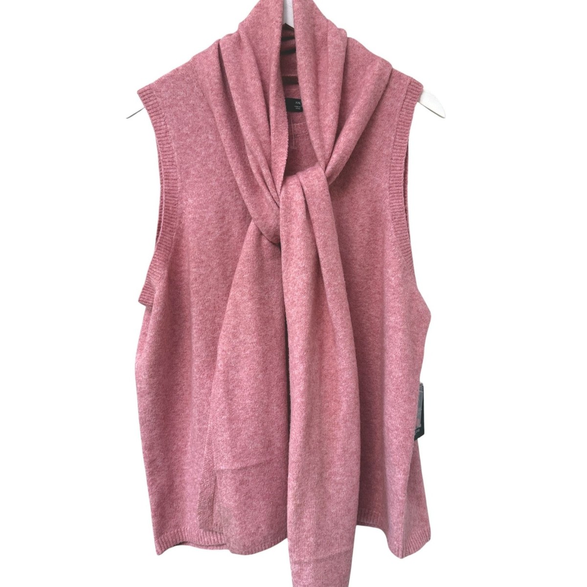 s*i様 VERA WANG Simply Vera Wang Sweater w/ Scarf XXL Pink Sleeveless Cashmere