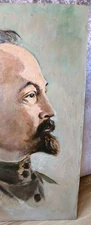 Vintage Oil Half Painting Portrait Dzerzhinsky USSR Socialist realism Soviet Kgb