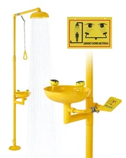 US SHIPPED⚡️Emergency Shower Eye Wash Station,34.25 x 15.75 x 91.73 Inch 304 Sta