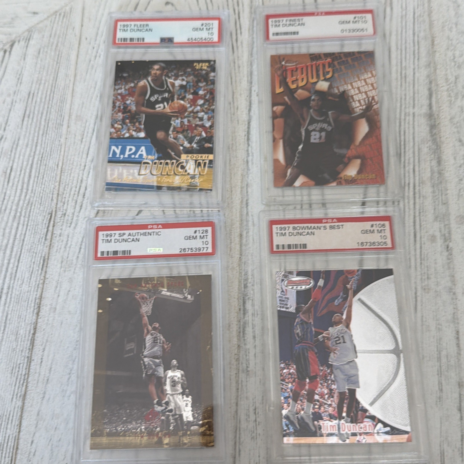 Tim Duncan PSA 10 Rookie Lot view 1