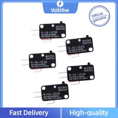 5PCS New V-15-1C25 Miniature Limit Switch 15A 125/250VAC Fast Delivery