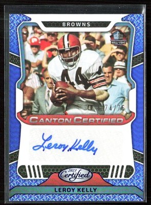 Leroy Kelly 2023 Panini Certified Canton Blue Auto /75 #CCS-LK Cleveland Browns