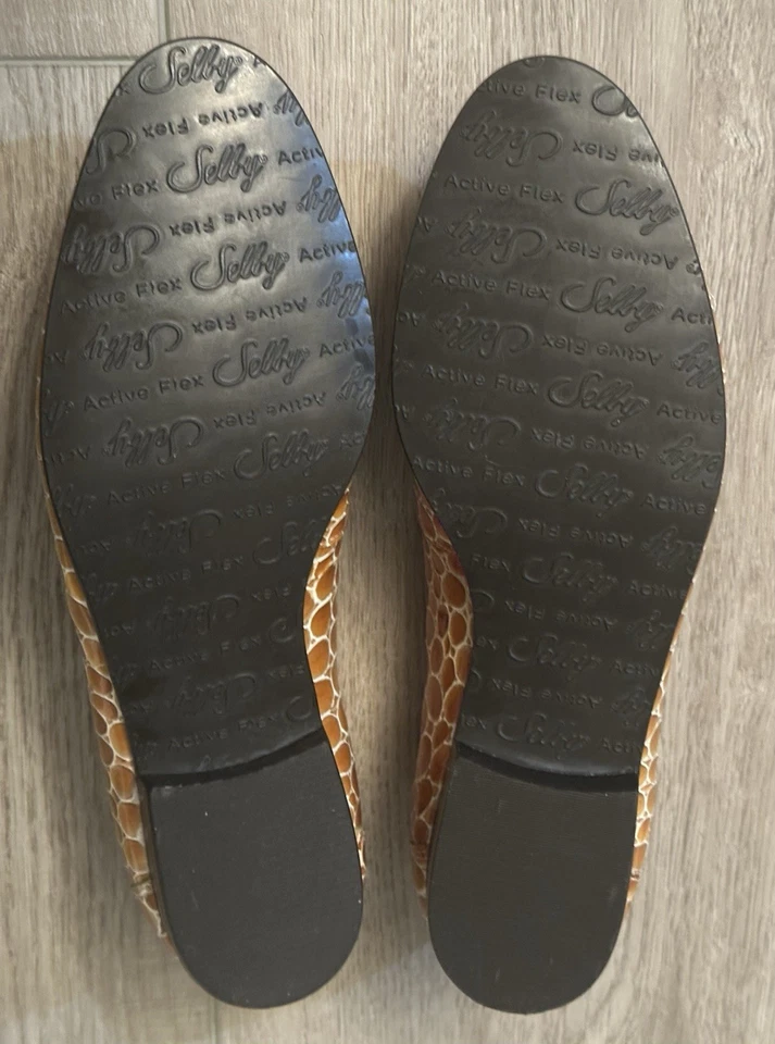 SELBY Womens Devon Loafers Leather Upper Brown Tan Active Flex Flats 4.5 M - Image 4 of 4