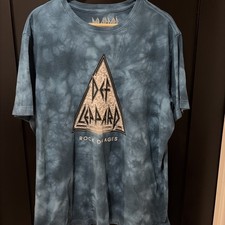 Def Leopard Rock of Ages Tie Dye Blue Shirt S...