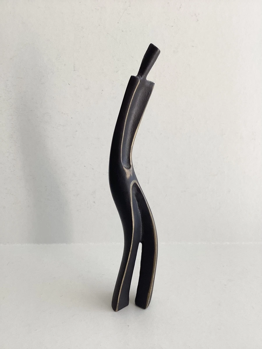Vintage Mid Century Modernist Abstract Bronze Sculpture Statue