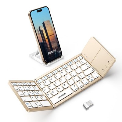 Samsers Travel Multi-Device Foldable Bluetooth Keyboard Touchpad 2.4G+BTx2