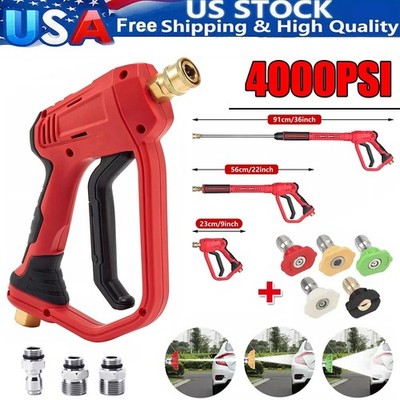 4000PSI High Pressure Car Power Washer Gun Spray Wand Lance With 5 Nozzle Kit