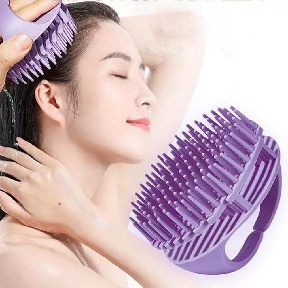 Masseur tête silicone et brosse massage cuir chevelu anti-démangeaison | Lot de 2