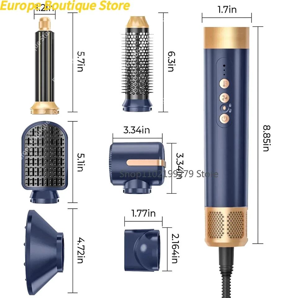 7in1 Profi Haartrockner Set Ionen Föhn Glätteisen Lockenbürste Brushless - Bild 3 von 4