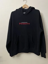 Pleasures Hoodie Sweater Men’s Size Large Double Sided Embroidered Funny Graphic