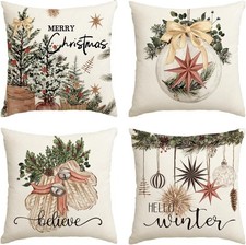 Christmas Throw Pillow Covers 18"x18" Set of 4