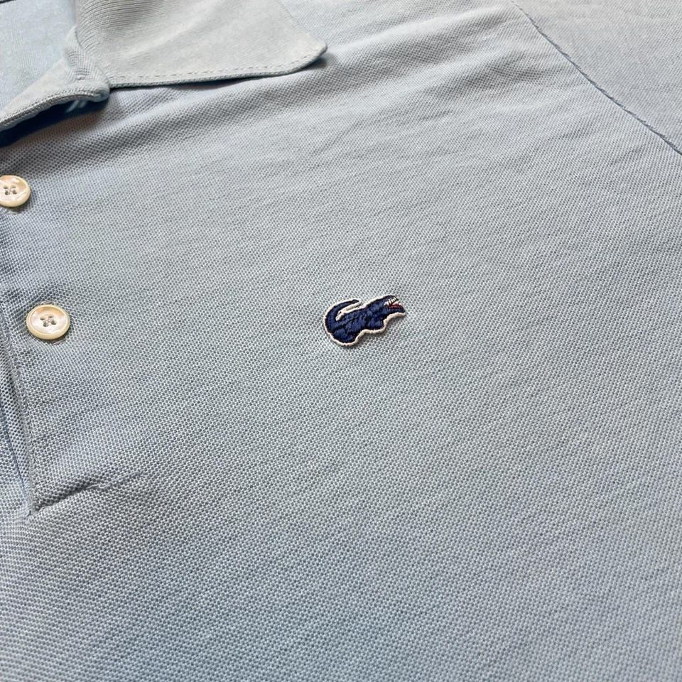 True VTG Chemise Lacoste 60s 70s Sky Blue Alligator Polo Shirt XL Kurt Cobain SS - Image 2 of 4