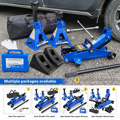 2 Ton (4000 lbs) Capacity, Low Profile Hydraulic Trolley Service/Floor Jack Comb