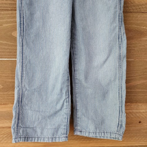 OshKosh blue white striped conductor overalls tie girls size 5T - Picture 5 of 6