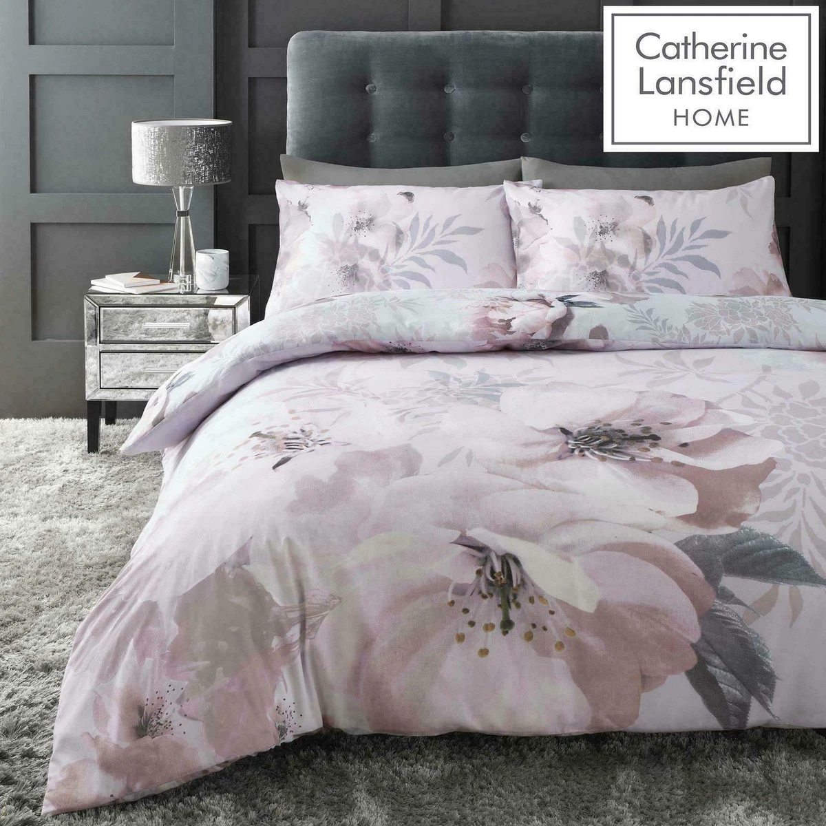 Dramatic Floral Catherine Lansfield Blush Pink Duvet Covers Quilt Bedding Set, catherine lansfield - Vimarsana News