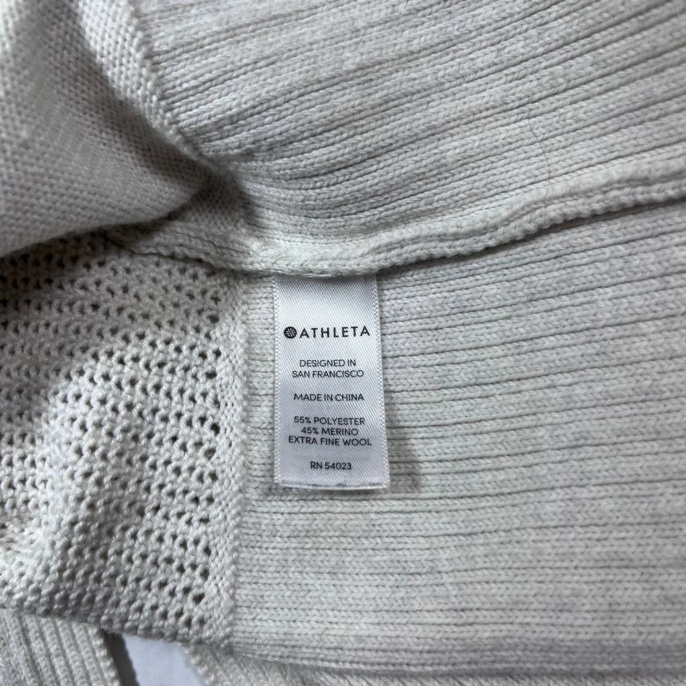 OFF WHITE Maglione Athleta fine lana merino XS panna Verona Auberge felpa con cappuccio tempo libero