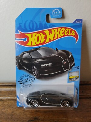 2018 Hotwheels Black 16 Bugatti Chiron #89, 3 Sold Separately. One is Creased.
