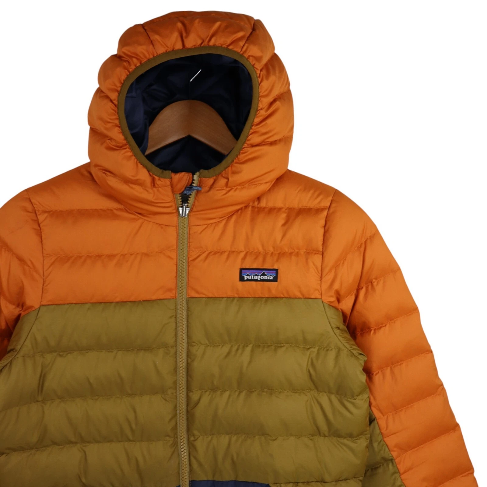 patagonia down insulated quilted striped jacket
