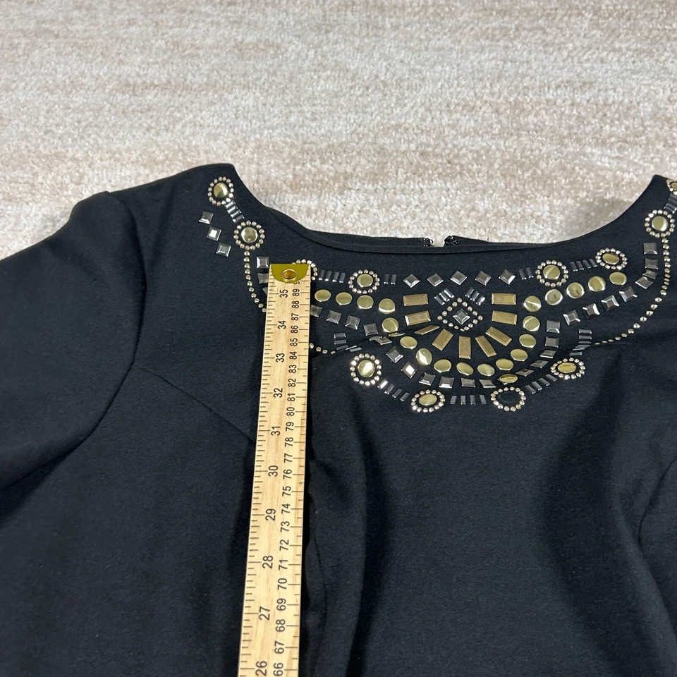 Lux II Dress Womens 18W Black Stretch Modern Workwear Jewel Neck Comfy - Image 3 of 4