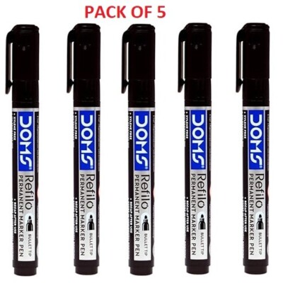 Doms Refilo Ink Pens Black (Pack of 5 ) whiteboard marker