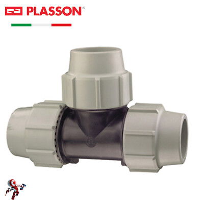 Raccordo Raccordi Tubo Polietilene Plasson Ti Tee Uguale A Compressione - Foto 2