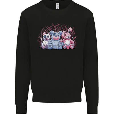 Zombie Katze Hase Bär Halloween Gothic Kinder Sweatshirt Pullover